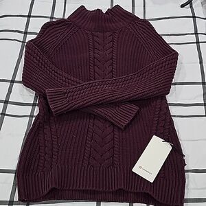 * NWT Lululemon Bring The Cozy Turtleneck Cotton Dark Adobe Size 4